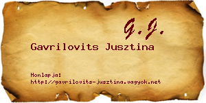 Gavrilovits Jusztina névjegykártya